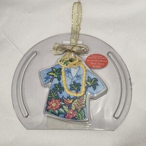 Island Heritage Vintage 2000 Porcelain Hawaiian Shirt Ornament